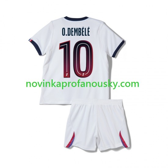 Paris Saint-Germain Dres Ousmane Dembele 10 Venkovní Fotbalové Dresy pro Děti 2026-2027 Krátký rukáv