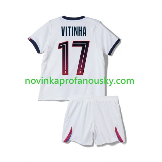 Paris Saint-Germain Dres Vitinha 17 Venkovní Fotbalové Dresy pro Děti 2026-2027 Krátký rukáv