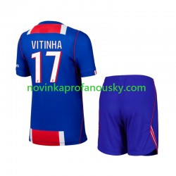 Paris Saint-Germain Dres Vitinha 17 Domácí Fotbalové Dresy pro Děti 2026-2027 Krátký rukáv