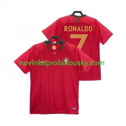 Portugalsko Dres Cristiano Ronaldo 7 2018 Retro Domácí Fotbalové Dresy pro Muže Krátký rukáv