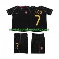 Portugalsko Dres FIGO 7 Retro Venkovní Fotbalové Dresy pro Děti 2006 Krátký rukáv