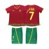 Portugalsko Dres FIGO 7 Retro Domácí Fotbalové Dresy pro Děti 2002 Krátký rukáv