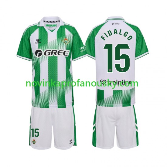 Real Betis Dres Fidalgo 15 Domácí Fotbalové Dresy pro Děti 2026-2027 Krátký rukáv