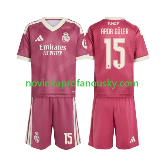 Real Madrid Dres Arda Guler 15 Alternativní Fotbalové Dresy pro Děti 2026-2027 Krátký rukáv