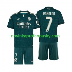 Real Madrid Dres Cristiano Ronaldo 7 Venkovní Fotbalové Dresy pro Děti 2026-2027 Krátký rukáv
