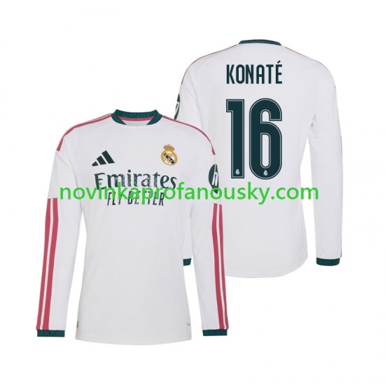Real Madrid Dres Ibrahima Konate 16 Domácí Fotbalové Dresy pro Muže 2026-2027 Dlouhý rukáv