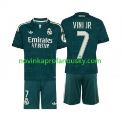 Real Madrid Dres Vinicius Junior 7 Venkovní Fotbalové Dresy pro Děti 2026-2027 Krátký rukáv