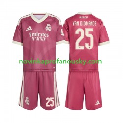 Real Madrid Dres Yan Diomande 25 Alternativní Fotbalové Dresy pro Děti 2026-2027 Krátký rukáv
