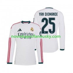Real Madrid Dres Yan Diomande 25 Domácí Fotbalové Dresy pro Muže 2026-2027 Dlouhý rukáv