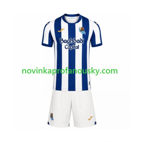 Real Sociedad Dres Domácí Fotbalové Dresy pro Děti 2026-2027 Krátký rukáv