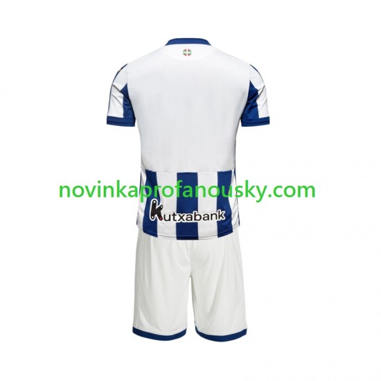 Real Sociedad Dres Domácí Fotbalové Dresy pro Děti 2026-2027 Krátký rukáv