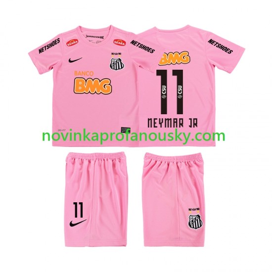 Dres Santos Neymar JR 11 2012 2013 Retro Čtvrtý Fotbalové Dresy pro Děti Krátký rukáv