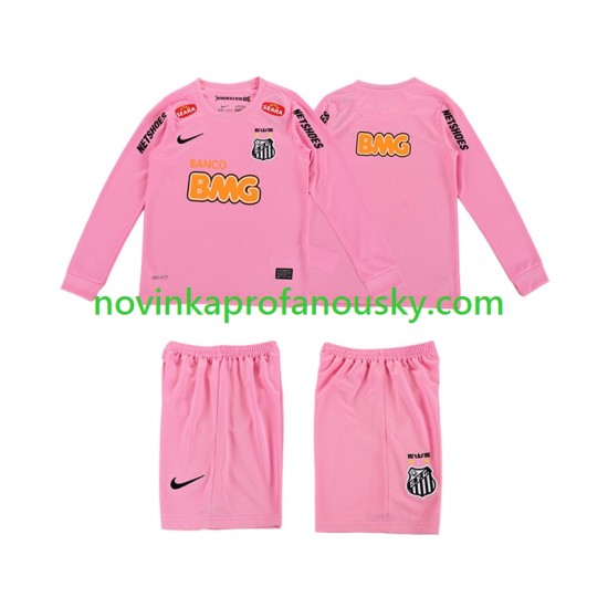 Dres Santos 2012 2013 Retro Čtvrtý Fotbalové Dresy pro Děti Dlouhý rukáv