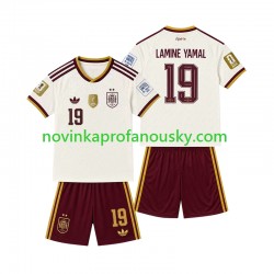 Španělsko Dres 2-star Lamine Yamal 19 Venkovní Fotbalové Dresy pro Děti 2026-2027 Krátký rukáv