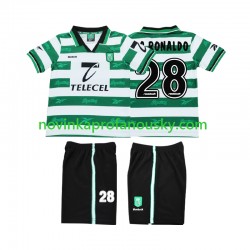 Sporting CP Dres Cristiano Ronaldo 28 2000 Retro Domácí Fotbalové Dresy pro Děti 1999 Krátký rukáv