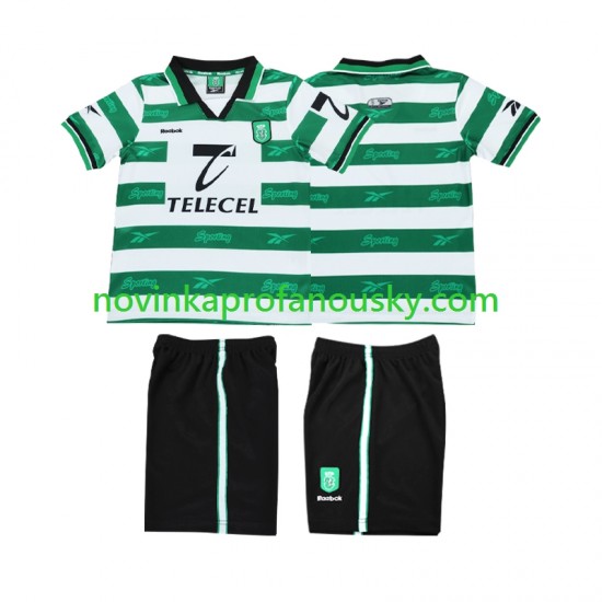Sporting CP Dres 2000 Retro Domácí Fotbalové Dresy pro Děti 1999 Krátký rukáv