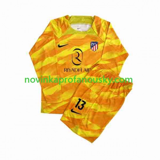 Atlético Madrid Dres Jan Oblak 13 Orangecolor Brankářské pro Děti 2023-2024 Dlouhý rukáv