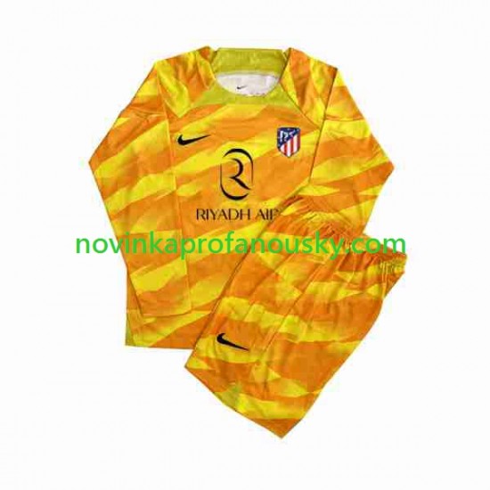 Atlético Madrid Dres Orangecolor Brankářské pro Děti 2023-2024 Dlouhý rukáv