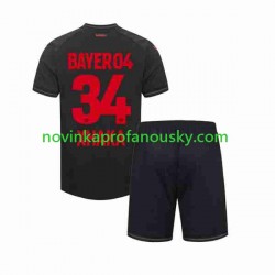Bayer 04 Leverkusen Dres Granit Xhaka 34 Domácí Fotbalové Dresy pro Děti 2023-2024 Krátký rukáv