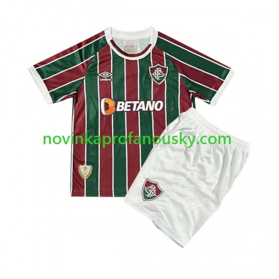 Fluminense Dres Domácí Fotbalové Dresy pro Děti 2023-2024 Krátký rukáv