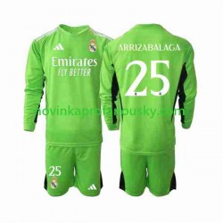 Real Madrid Dres Kepa Arrizabalaga 25 Brankářské Domácí Fotbalové Dresy pro Děti 2023-2024 Dlouhý rukáv