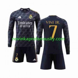 Real Madrid Dres Vini Jr 7 Venkovní Fotbalové Dresy pro Děti 2023-2024 Dlouhý rukáv
