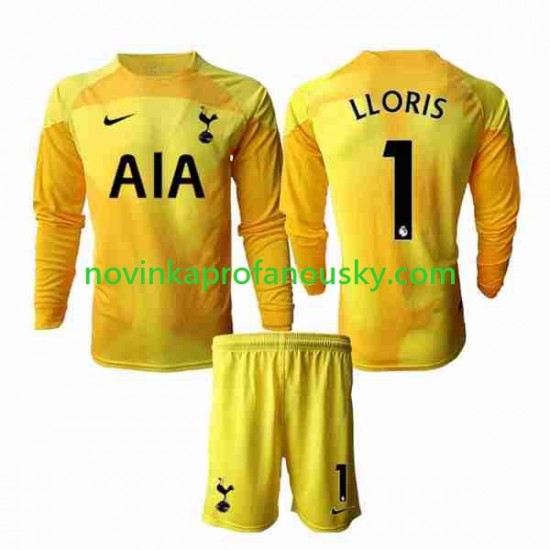 Tottenham Hotspur Dres Hugo Lloris 1 Brankářské Domácí Fotbalové Dresy pro Děti 2022-2023 Dlouhý rukáv