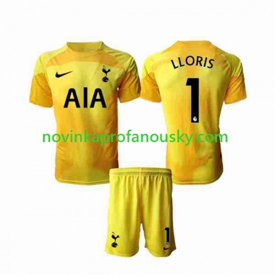 Tottenham Hotspur Dres Hugo Lloris 1 Brankářské Domácí Fotbalové Dresy pro Děti 2022-2023 Krátký rukáv