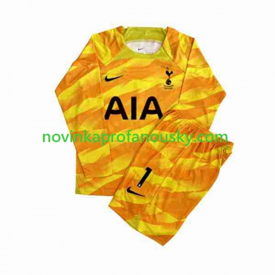 Tottenham Hotspur Dres Hugo Orangecolor Brankářské Venkovní Fotbalové Dresy pro Děti 2023-2024 Dlouhý rukáv