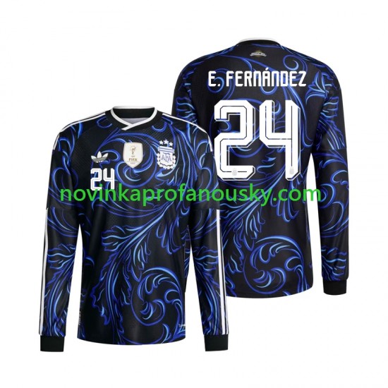 Argentina Dres Enzo Fernandez 24 Venkovní Fotbalové Dresy pro Muže MS ve fotbale 2026 Dlouhý rukáv
