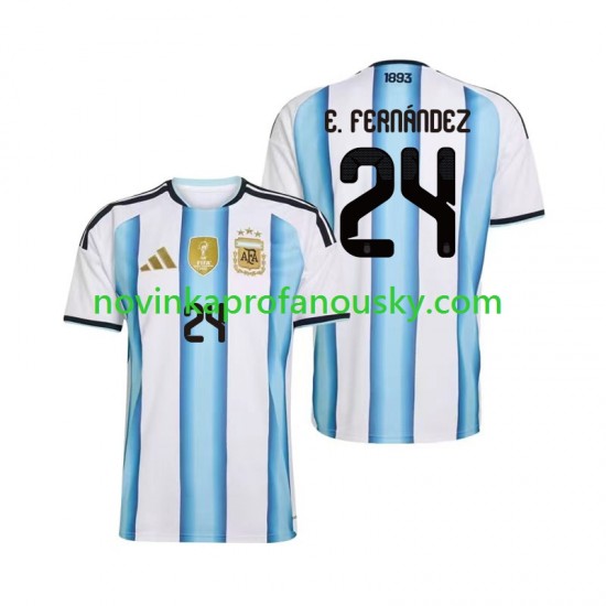 Argentina Dres Enzo Fernandez 24 Domácí Fotbalové Dresy pro Muže MS ve fotbale 2026 Krátký rukáv