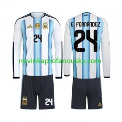 Argentina Dres Enzo Fernandez 24 Domácí Fotbalové Dresy pro Děti MS ve fotbale 2026 Dlouhý rukáv