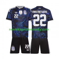 Argentina Dres Franco Mastantuono 22 Venkovní Fotbalové Dresy pro Děti MS ve fotbale 2026 Krátký rukáv