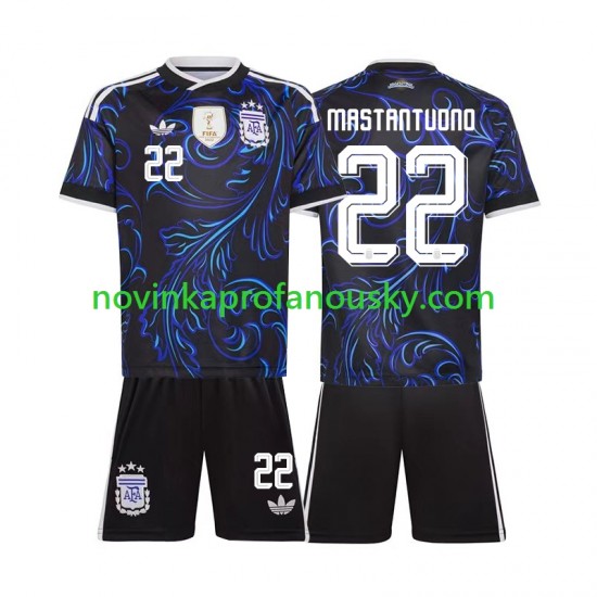Argentina Dres Franco Mastantuono 22 Venkovní Fotbalové Dresy pro Děti MS ve fotbale 2026 Krátký rukáv
