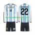 Argentina Dres Franco Mastantuono 22 Domácí Fotbalové Dresy pro Děti MS ve fotbale 2026 Dlouhý rukáv