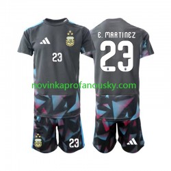 Argentina Dres Emiliano Martinez 23 Brankářské Domácí Fotbalové Dresy pro Děti MS ve fotbale 2026 Krátký rukáv