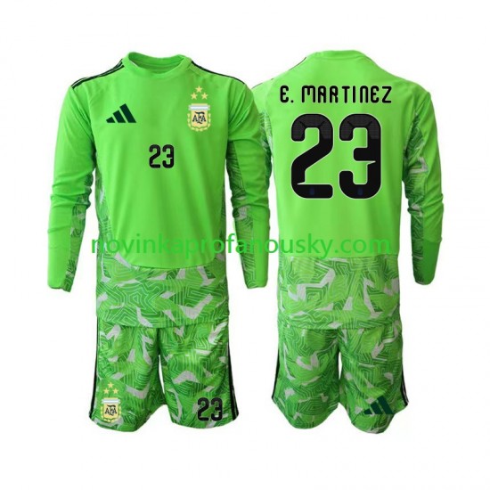 Argentina Dres Emiliano Martinez 23 Brankářské Alternativní Fotbalové Dresy pro Děti MS ve fotbale 2026 Dlouhý rukáv