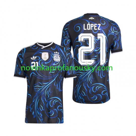 Argentina Dres Jose Manuel Lopez 21 Venkovní Fotbalové Dresy pro Muže MS ve fotbale 2026 Krátký rukáv