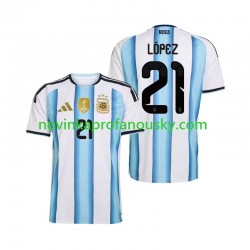 Argentina Dres Jose Manuel Lopez 21 Domácí Fotbalové Dresy pro Muže MS ve fotbale 2026 Krátký rukáv