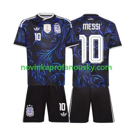 Argentina Dres Lionel Messi 10 Venkovní Fotbalové Dresy pro Děti MS ve fotbale 2026 Krátký rukáv