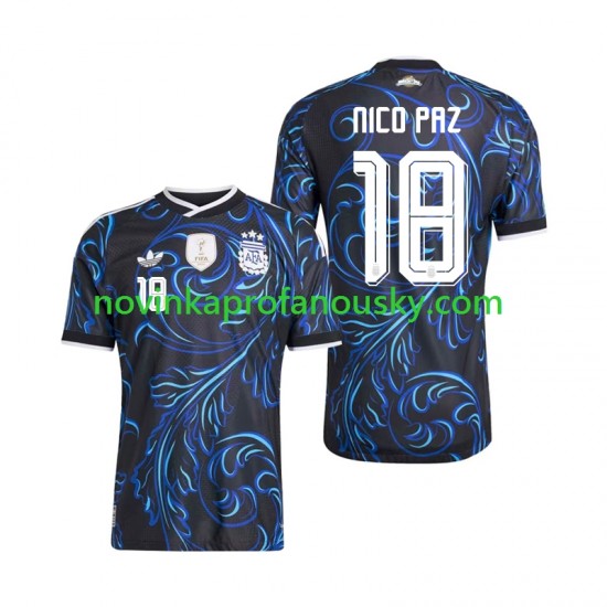 Argentina Dres Nico Paz 18 Venkovní Fotbalové Dresy pro Muže MS ve fotbale 2026 Krátký rukáv
