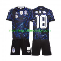 Argentina Dres Nico Paz 18 Venkovní Fotbalové Dresy pro Děti MS ve fotbale 2026 Krátký rukáv