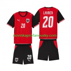 Rakousko Dres Konrad Laimer 20 Domácí Fotbalové Dresy pro Děti MS ve fotbale 2026 Krátký rukáv