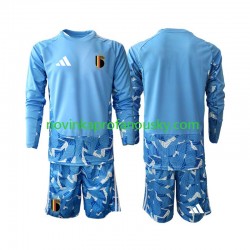 Belgie Dres Brankářské Domácí Fotbalové Dresy pro Děti MS ve fotbale 2026 Dlouhý rukáv