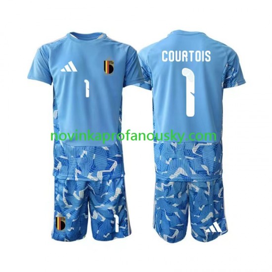 Belgie Dres Thibaut Courtois 1 Brankářské Domácí Fotbalové Dresy pro Děti MS ve fotbale 2026 Krátký rukáv