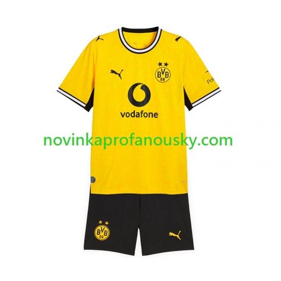 Borussia Dortmund Dres Domácí Fotbalové Dresy pro Děti 2026-2027 Krátký rukáv