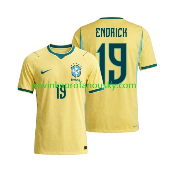 Brazílie Dres Endrick 19 Domácí Fotbalové Dresy pro Muže MS ve fotbale 2026 Krátký rukáv