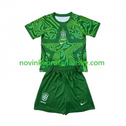 Brazílie Dres Brankářské Venkovní Fotbalové Dresy pro Děti MS ve fotbale 2026 Krátký rukáv
