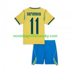 Brazílie Dres Raphinha 11 Domácí Fotbalové Dresy pro Děti MS ve fotbale 2026 Krátký rukáv