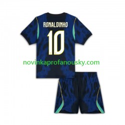 Brazílie Dres Ronaldinho 10 Venkovní Fotbalové Dresy pro Děti MS ve fotbale 2026 Krátký rukáv